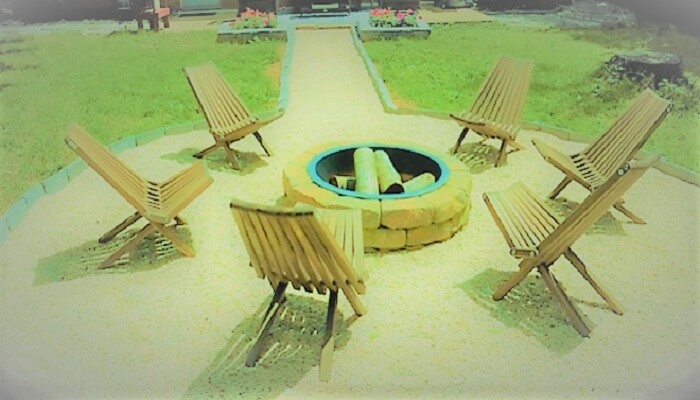 fire pit on concrete