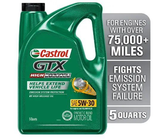 Castrol GTX High Mileage 5W-30 Synthetic Blend Motor Oil