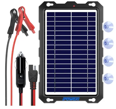 POWOXI Upgraded 7.5W-Solar-Battery-Trickle-Charger-Maintainer