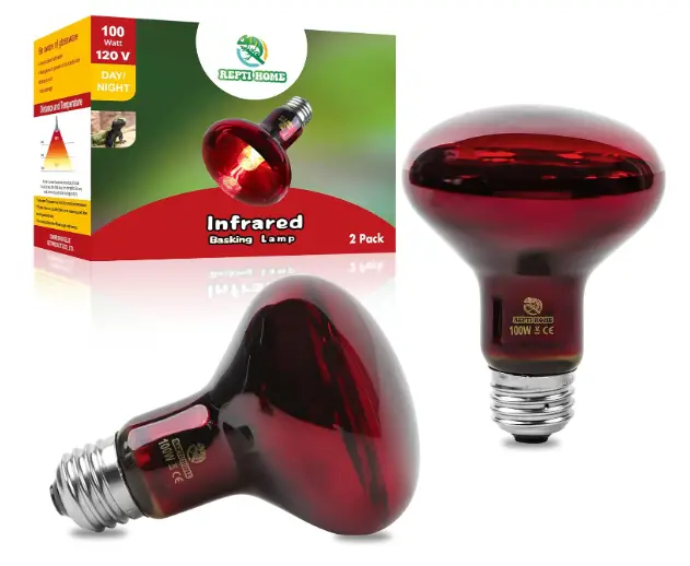 REPTI HOME 2 Pack Infrared Reptile Heat Lamp Bulbs