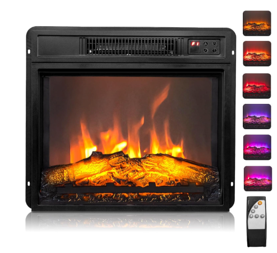 ROVSUN 18" Electric Fireplace Inserts with Remote Control