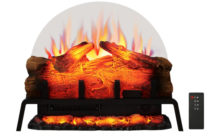 PuraFlame 24" Free Standing Electric Fireplace Log Set